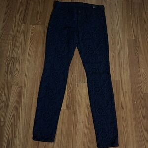 7 For All‎ Mankind Blue Black Floral Baroque Patter Pants Size 27 Grunge Goth